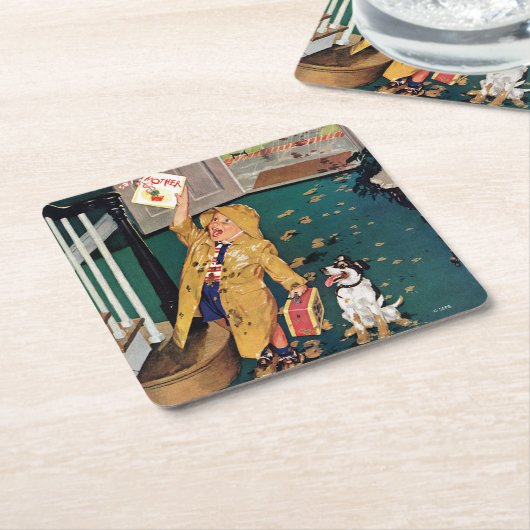 お母様の日 スクエアペーパーコースター (アングル)