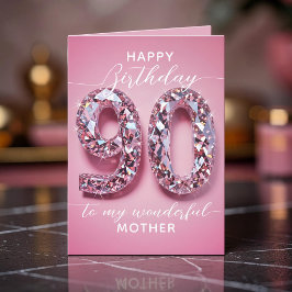 お母様の90歳の誕生日をお祝いする輝くピンクダイヤモンド カード