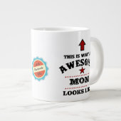 お母素晴らしさんは息子か娘のお母さんに感謝 ジャンボコーヒーマグカップ (正面右)