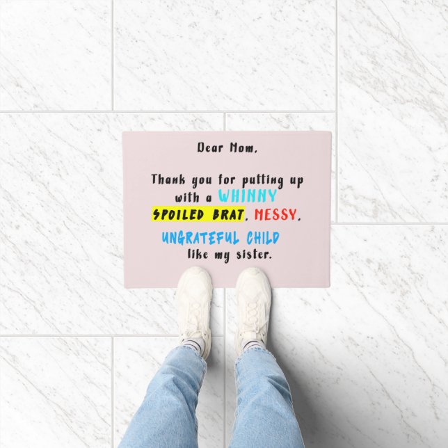 お母親愛さん甘やかされた子を育ててくれてありがとう ドアマット (室内)