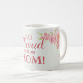 お母誇りを持ったさんにフローラって コーヒーマグカップ (正面右)