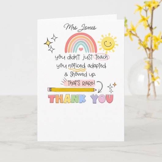 お気づきの先生サンキューセンコセン先生 カード (黄色い花)