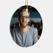 お気に入りのおじの定義写真の雪の結晶のスクリプト セラミックオーナメント (右)