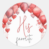 お気に入りのお菓子 ブライダルシャワーのプチギフト ラウンドシール (正面)