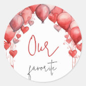 お気に入りのお菓子 ブライダルシャワーのプチギフト ラウンドシール (正面)