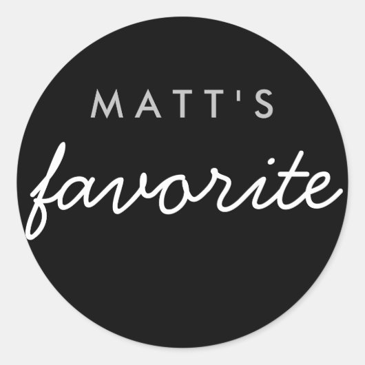 お気に入りのお菓子 ブラック シルバー ラウンドシール (正面)