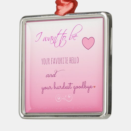 「お気に入りのこんにちは」という愛の表現 メタルオーナメント (左)