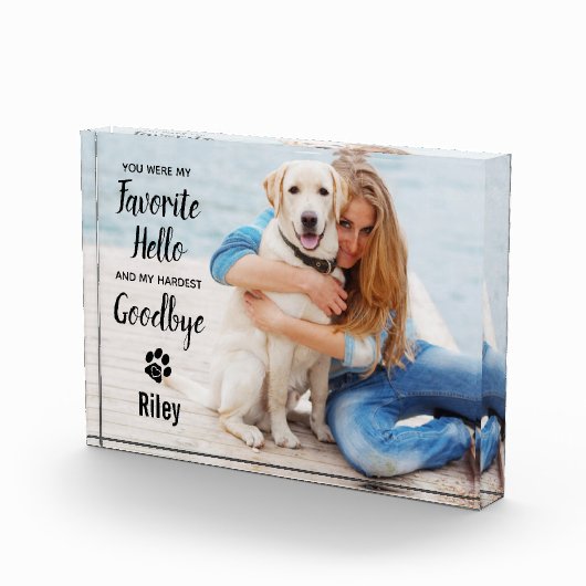 お気に入りのこんにちは、最も辛いさよならペットロス記念碑 フォトブロック (右)
