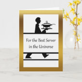 お気に入りのなサーバーのためのハッピーバースデー、ウェイター カード (黄色い花)