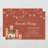 お気に入りのな事のギフト交換招待状 招待状 (正面/裏面)