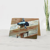 お気に入りのな子供からのハッピーバースデーのパパ(ヤギと) カード (正面)