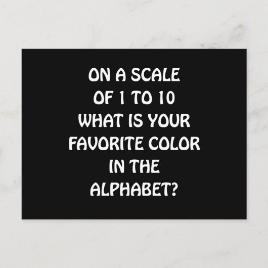 お気に入りのな色のアルファベット ポストカード (正面)