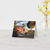 お気に入りのな色のオレンジ20年代の美しい カード (黄色い花)