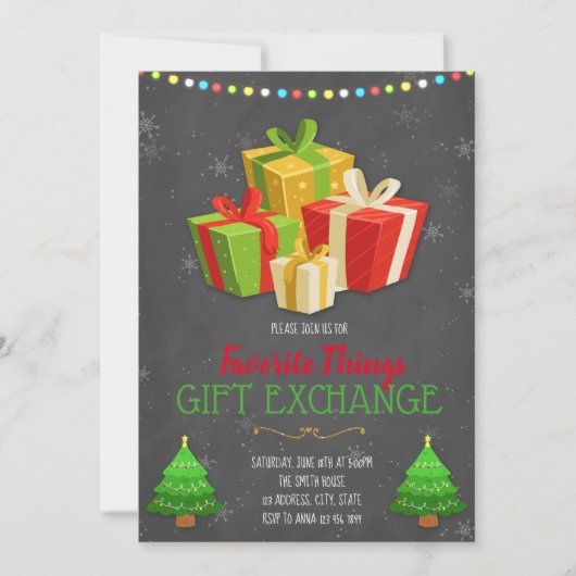 お気に入りのものを交換するパーティーのご招待 招待状 (正面)