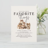 お気に入りのものを交換するホリデーパーティー 招待状 (スタンド正面)