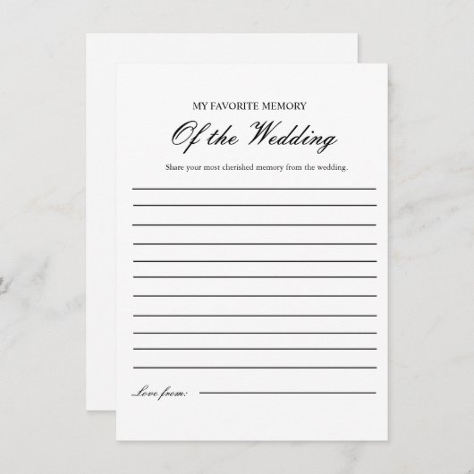お気に入りのウェディングシャワーの記憶 招待状 (正面/裏面)
