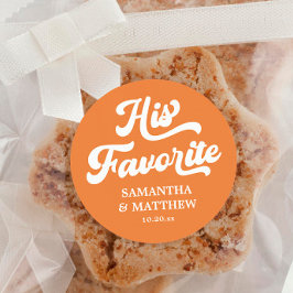 お気に入りのオレンジ色のボヘミアンレトロ70年代ウェディングギフト ラウンドシール