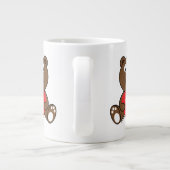 お気に入りのカスタマイズ可能なかわいいブラウンベアハート ジャンボコーヒーマグカップ (裏面)