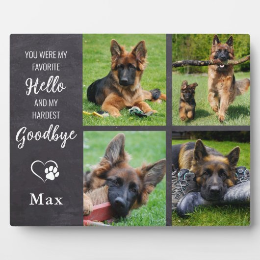 お気に入りのカスタム写真4枚のペットメモリアル フォトプラーク (正面)