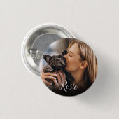 お気に入りのカスタムPhoto Persoanized Name 缶バッジ (正面&裏面)
