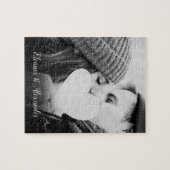 お気に入りのカップル写真のオリジナル記念品 ジグソーパズル (横)