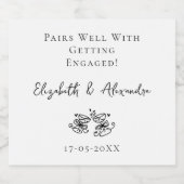 お気に入りのカップル名の年の組み合婚約したわせ スパークリングワインラベル (シングルラベル)