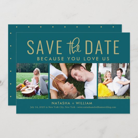 お気に入りのカラーが選べる 編集可能な「Save The Date」カード シーズンカード (正面/裏面)