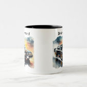 お気に入りのクラシック車コーヒーマグ ツートーンマグカップ (中央)