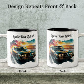 お気に入りのクラシック車コーヒーマグ ツートーンマグカップ