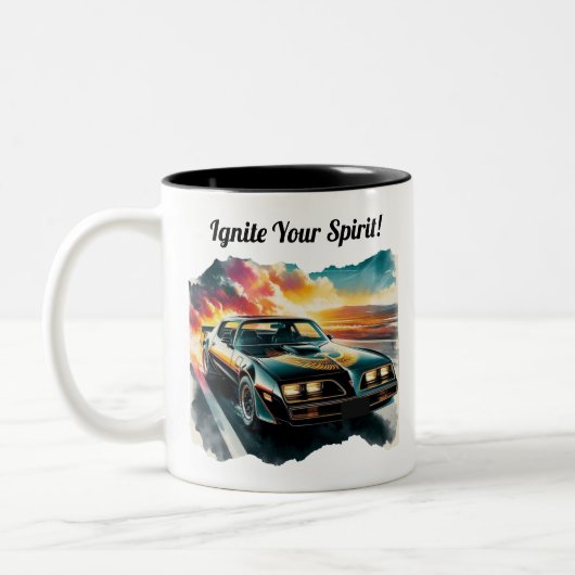 お気に入りのクラシック車コーヒーマグ ツートーンマグカップ (左)