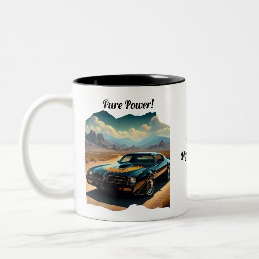 お気に入りのクラシック車コーヒーマグ ツートーンマグカップ (左)