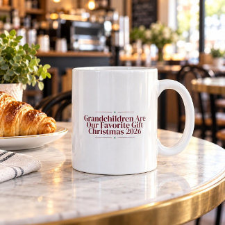 お気に入りのクリスマスギフトは孫たち クリスマスマグカップ コーヒーマグカップ