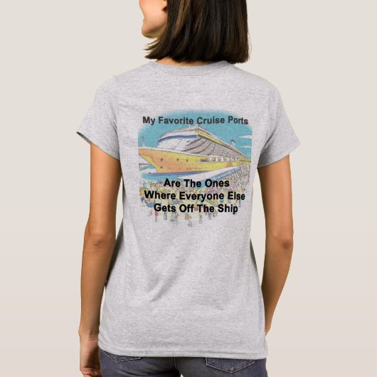 お気に入りのクルーズ寄港地 - レディースTシャツ Tシャツ (裏面)