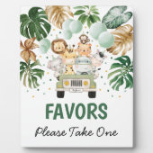 お気に入りのサイン トロピカル サファリ 動物 ワイルド ワン デコ フォトプラーク (正面)