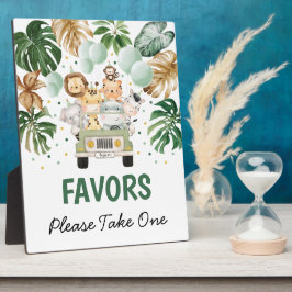 お気に入りのサイン トロピカル サファリ 動物 ワイルド ワン デコ フォトプラーク