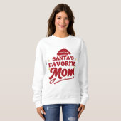 お気に入りのサンタママ - 面白いクリスマスTシャツ スウェットシャツ (正面フル)