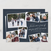 お気に入りのシーン クリスマス写真コラージュ ネイビー シーズンカード (正面/裏面)