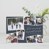 お気に入りのシーン クリスマス写真コラージュ ネイビー シーズンカード (スタンド正面)