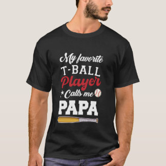 お気に入りのティーボールの選手はパパと呼んでくれる 野球 フ Tシャツ