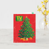 お気に入りのテレビのクリスマス番組カード カード (黄色い花)