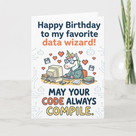 お気に入りのデータウィザードへ誕生日おめでとう カード (正面)