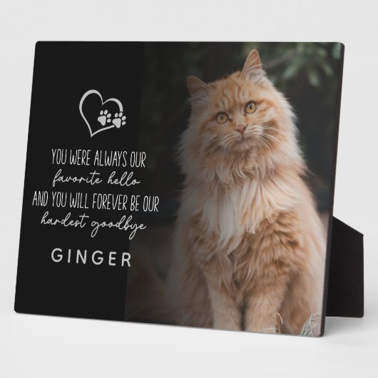 お気に入りのハロー、最も困難な別れ 猫のメモリアル フォトプラーク (側面)