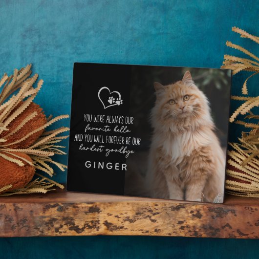 お気に入りのハロー、最も困難な別れ 猫のメモリアル フォトプラーク (側面)