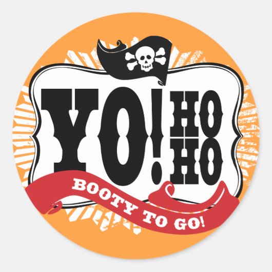 お気に入りのバッグやギフトのための海賊ブーティシール ラウンドシール (正面)