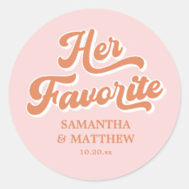 お気に入りのピンクオレンジ ヴィンテージ レトロ 70年代 ウェディング ラウンドシール