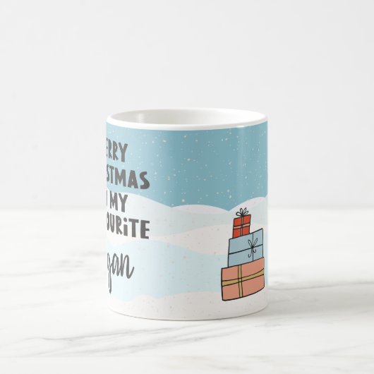 お気に入りのベジタリアンなアニメ豚ちゃんにクリスマスプレゼントを コーヒーマグカップ (中央)