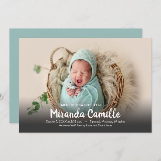 お気に入りのベビー写真の誕生のお知らせ (正面/裏面)