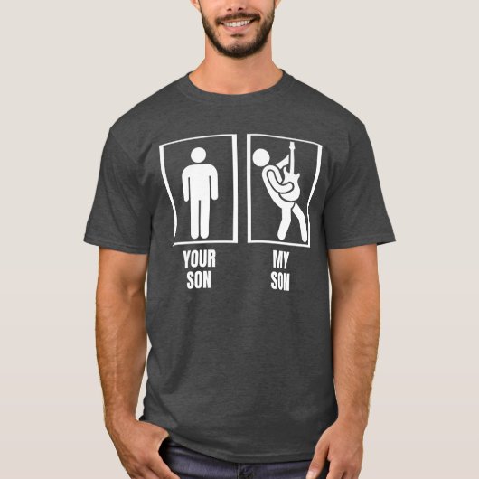 お気に入りのベースギター お父さん お母さん 楽しいベース プレーヤー Tシャツ (正面)