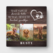お気に入りのペットとのお別れの記念に最適なモダンなメモリアル フォトプラーク (正面)