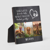 お気に入りのペットとのお別れの記念に最適なモダンなメモリアル フォトプラーク (正面)